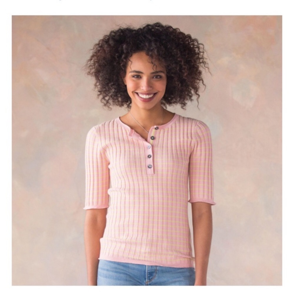 Sundance Legends Henley stripe top